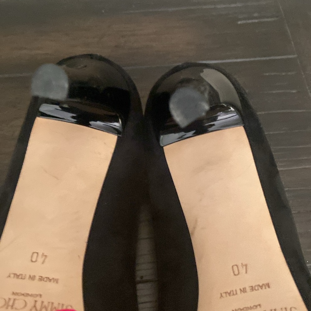 Jimmy Choo Black Heels Classic Suede Pumps - Picture 7 of 8
